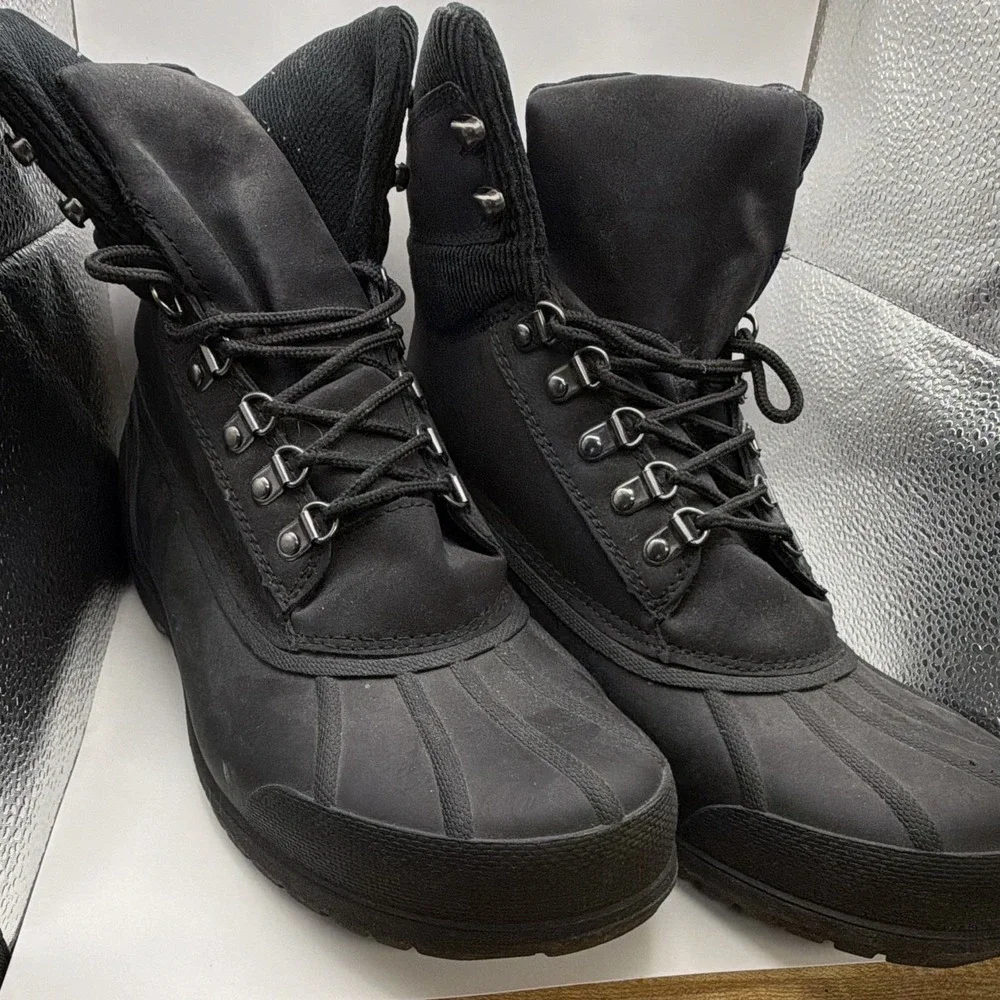 Target Men's Black Duck Boots Rain Snow Lace Up Waterproof Size 12 Winter Boots